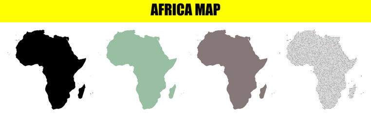 Africa continent map collection in multiple graphic styles © ROSE@ROSEA