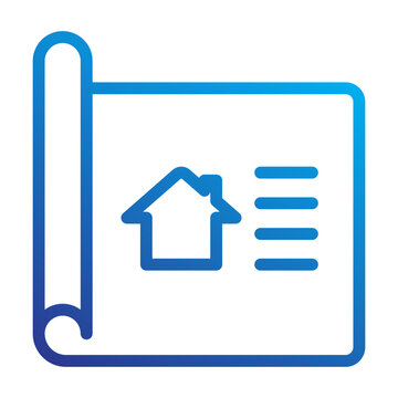 Blueprint specifications document icon line gradient style