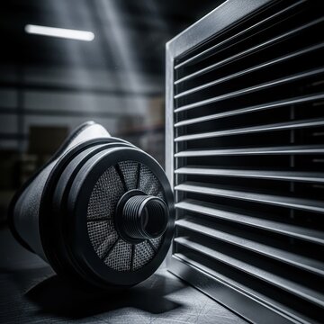 Industrial Air Filter and Mask Against Dust and Pollution in Factory