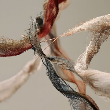 Physical frayed textile threads
