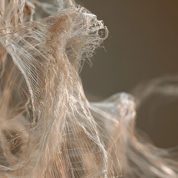 Physical frayed textile threads