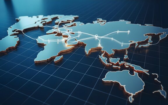 world map with binary code