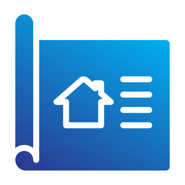 Blueprint specifications document icon flat gradient style