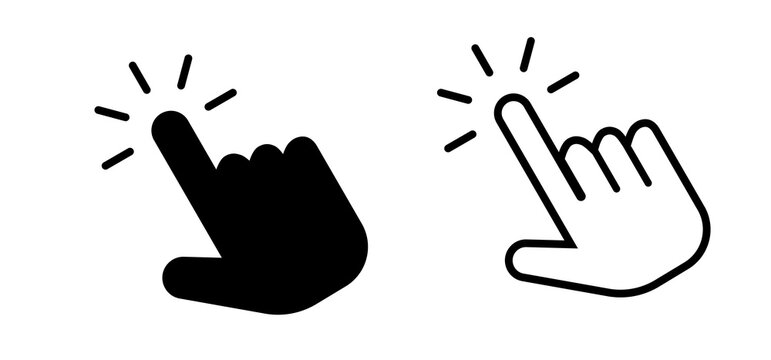 Hand click icon set. pointer icon vectors. hand cursor icon vectors