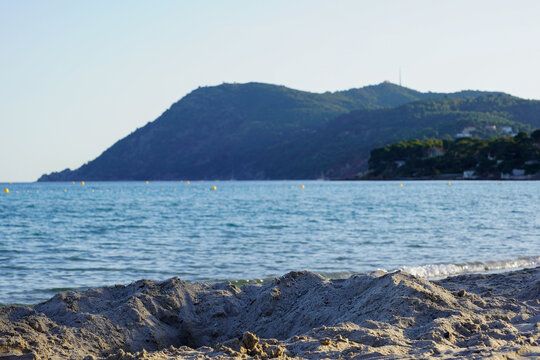 Ausblick am Sandstrand von La Seyne sur mer - Sablettes Beach -  Sandgrube