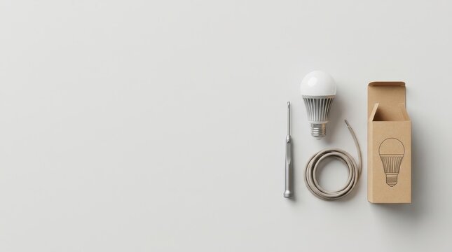 Minimalist Lightbulb Setup in White Environment for Home Improvement Projects