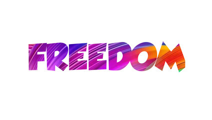 Freedom typography with rainbow gradient and textured brush stroke effect typography gradient colorful artistic © MDfardous