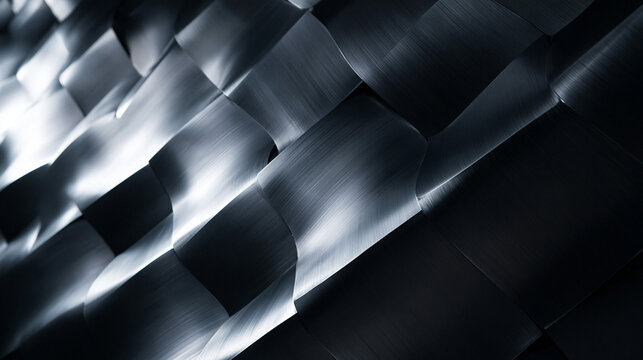 Abstract Brushed Metallic Wave Pattern Background Texture