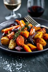 Fototapeta premium Braised Root Vegetables