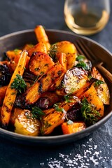 Fototapeta premium Braised Root Vegetables
