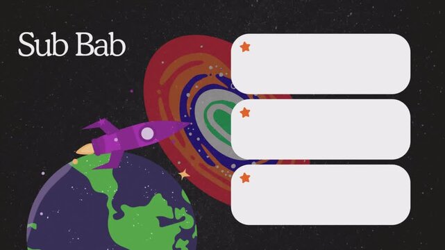 Educational Space Exploration Template with Blank Bullet Point Lists for Interactive Science Learning Lessons