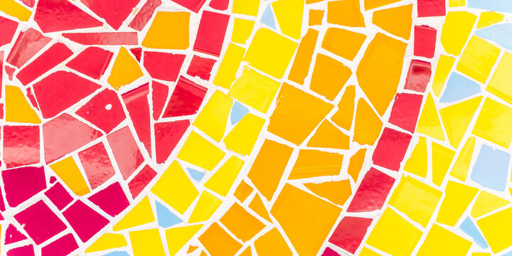 Vibrant mosaic tile pattern, colorful ceramic art, abstract texture