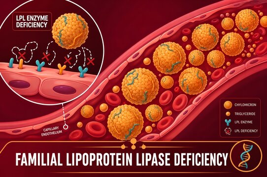 Familial lipoprotein lipase deficiency medical infographic illustration
