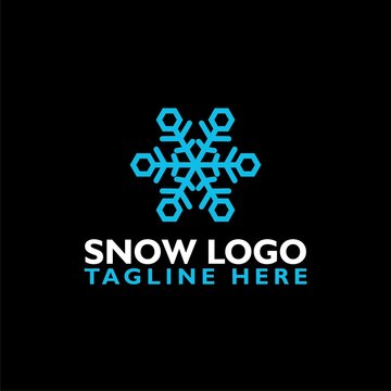 Snow logo icon isolated on black background