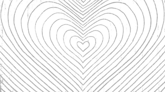 Grayscale Hand Drawn Heart Pattern with Playful Animated Pencil Lines