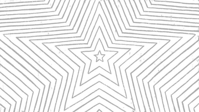 Grayscale Hand Drawn Star Pattern Animated Background with Pencil Lines