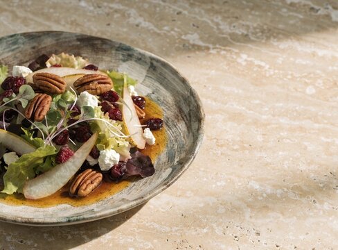 Autumn Harvest Salad with Pears, Pecans and Cranberries