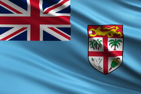 Waving national flag of Fiji background.