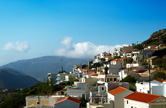 Traditional hillside village of Othos, Karpathos Island, Greece