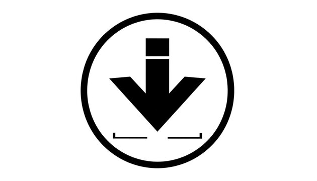 Black down arrow symbol on white background.