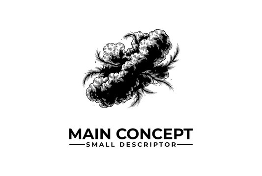 Explosion cloud depicted in a detailed illustration signifies chaos and sudden destruction force.