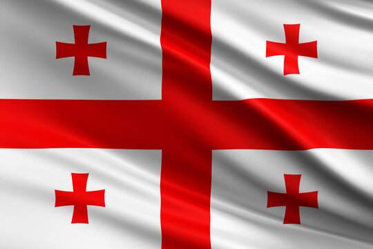 Waving national flag of Georgia background