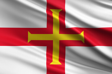 Obraz premium Waving flag of Guernsey background