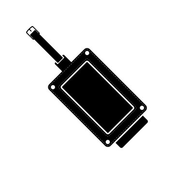 Travel Tag Silhouette Isolated on White Background