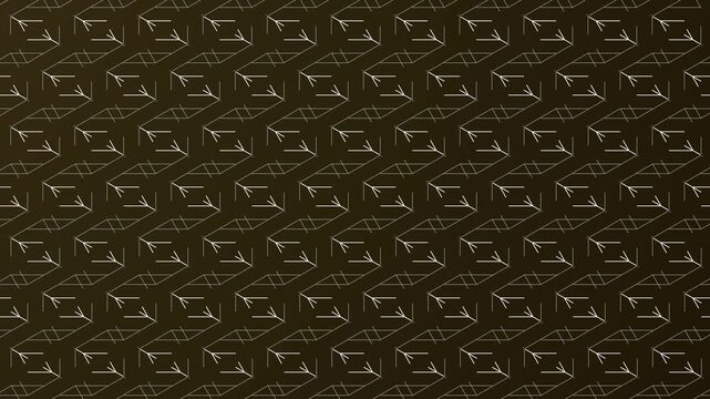 Elegant white complex geometric pattern moving on gold gradient background. Perfect abstract motion graphic for premium corporate design.
