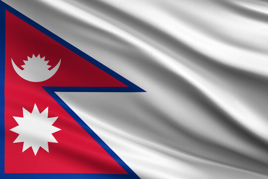 Waving national flag of Nepal background