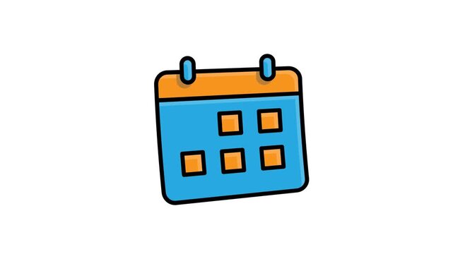 Office animated. Work calendar. Desk calendar with a single date marked. Management, team, marketing. flat design style.