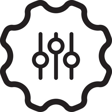 Settings Controls Gear Badge Icon PNG