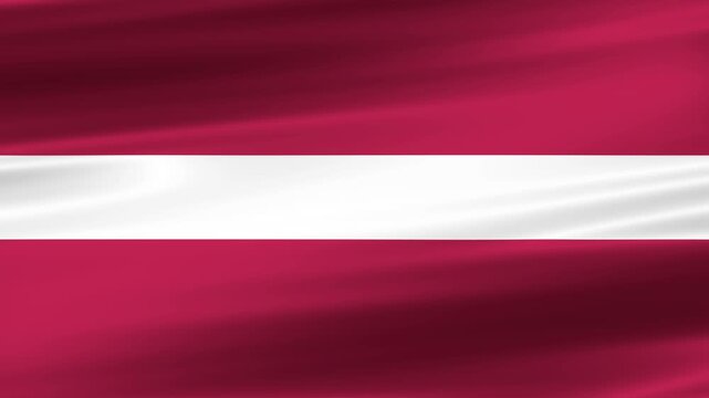 Animated wavy flag of the Republic of Latvia as a background