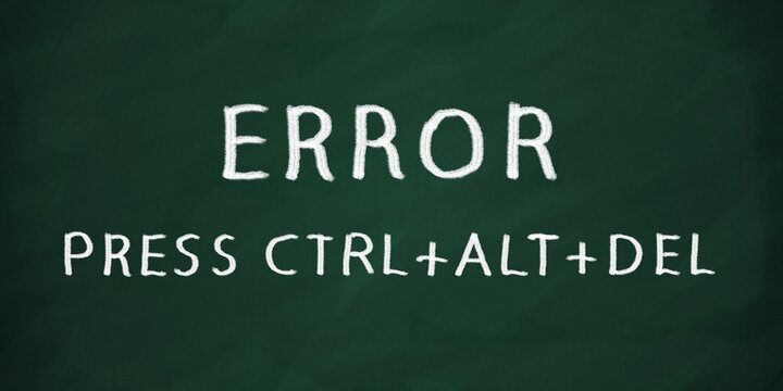 Error message on blue screen, troubleshooting illustration, blue screen of death representation, computing failure visual vector
