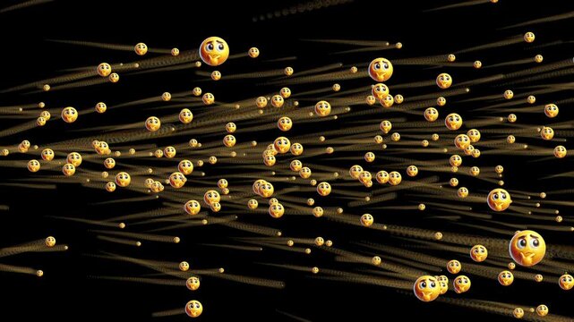 Thinking Face Emoji Wave Background.