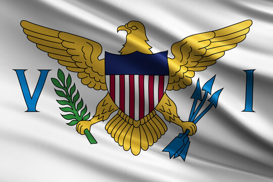 Waving flag of United States Virgin Islands background.