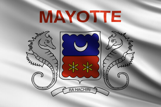 Waving flag of Mayotte background.
