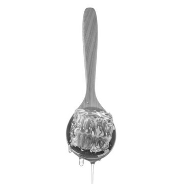 Elegant silver spoon with textured bowl isolated on white background
