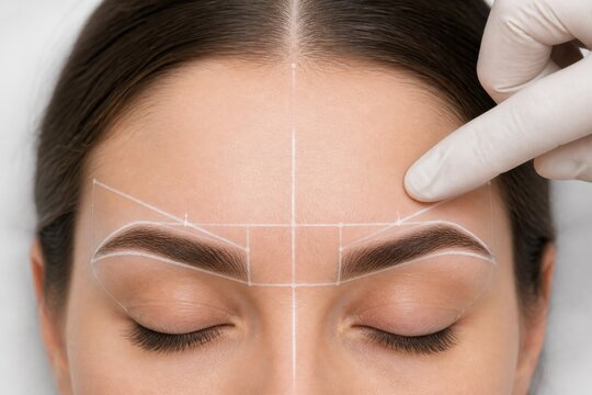 Eyebrow mapping for permanent makeup and microblading