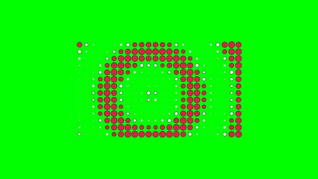 Abstract halftone dot pattern forming the letters io on a vibrant green background