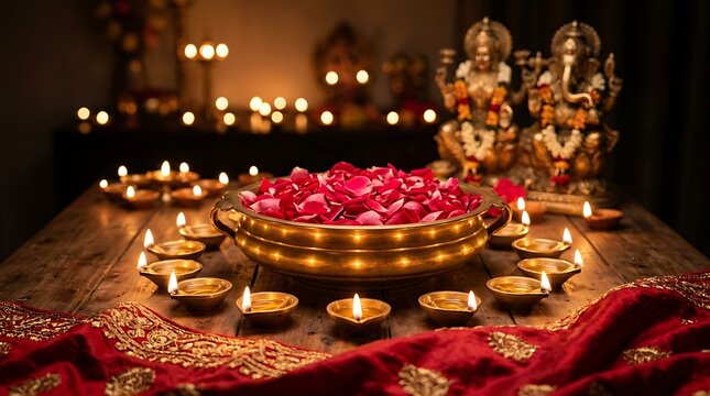A radiant diwali celebration filled with light devotion and the warmth of tradition and family
