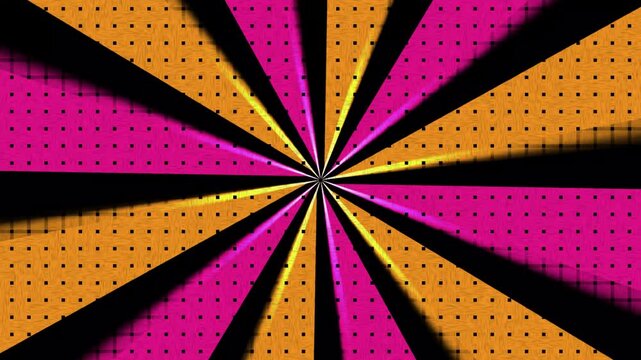 Retro Psychedelic Radial Burst Background with Pink and Orange Geometric Rays