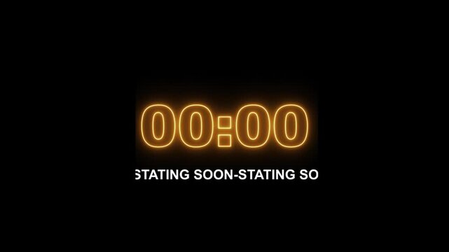 3 to 0 second modern digital countdown timer neon light style on black background, 3 seconds simple countdown timer. Dynamic 3s Countdown Animation Engaging Timer Visuals for Events.