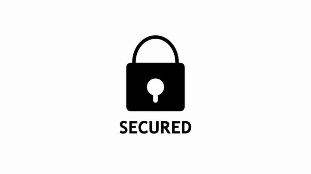 Simple black padlock icon representing security and protection for digital or physical safety needs isolated as a clean graphic symbol for web design and user interface development projects