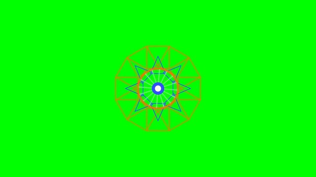 Abstract geometric mandala design composed of intersecting linear patterns