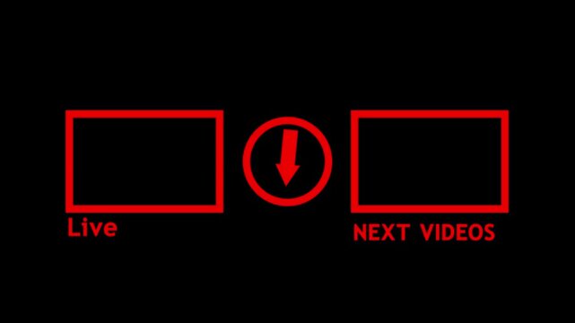 Red rectangular frames and a circle shape on a black background for graphic design elements