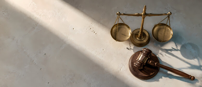 balance et marteau de justice isol&eacute;s