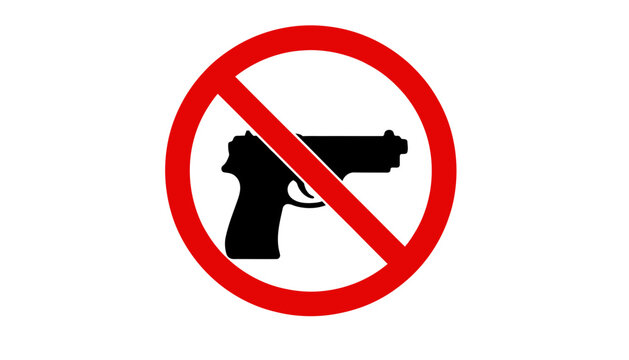No gun sign prohibited weapon symbol with prohibited forbidden restriction