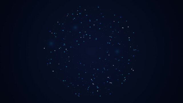 Particle Repulsion Field Motion Graphic with Cyan and Blue Particles