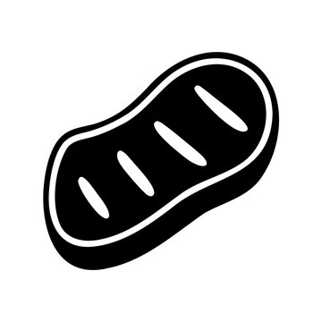 Simple black bean seed icon with grooves - Minimalist black bean seed icon featuring subtle grooves, clean and modern design for educational or botanical use.